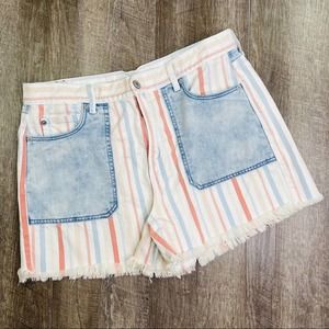American Eagle High Rise Carnival Stripe Shorts 14
